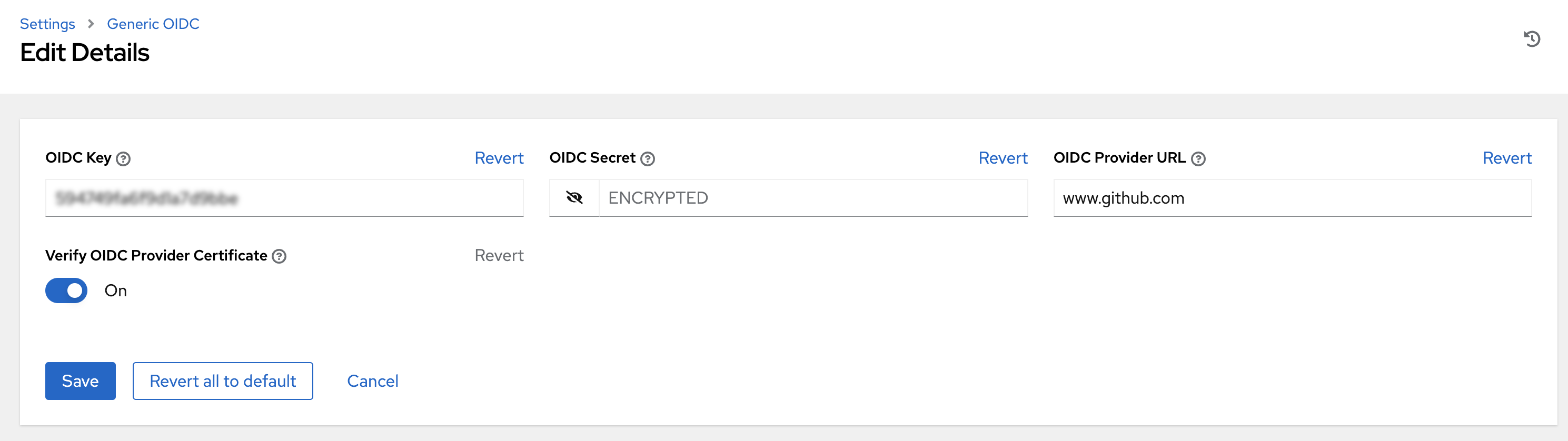 OpenID Connect (OIDC) configuration details in Ascender settings.